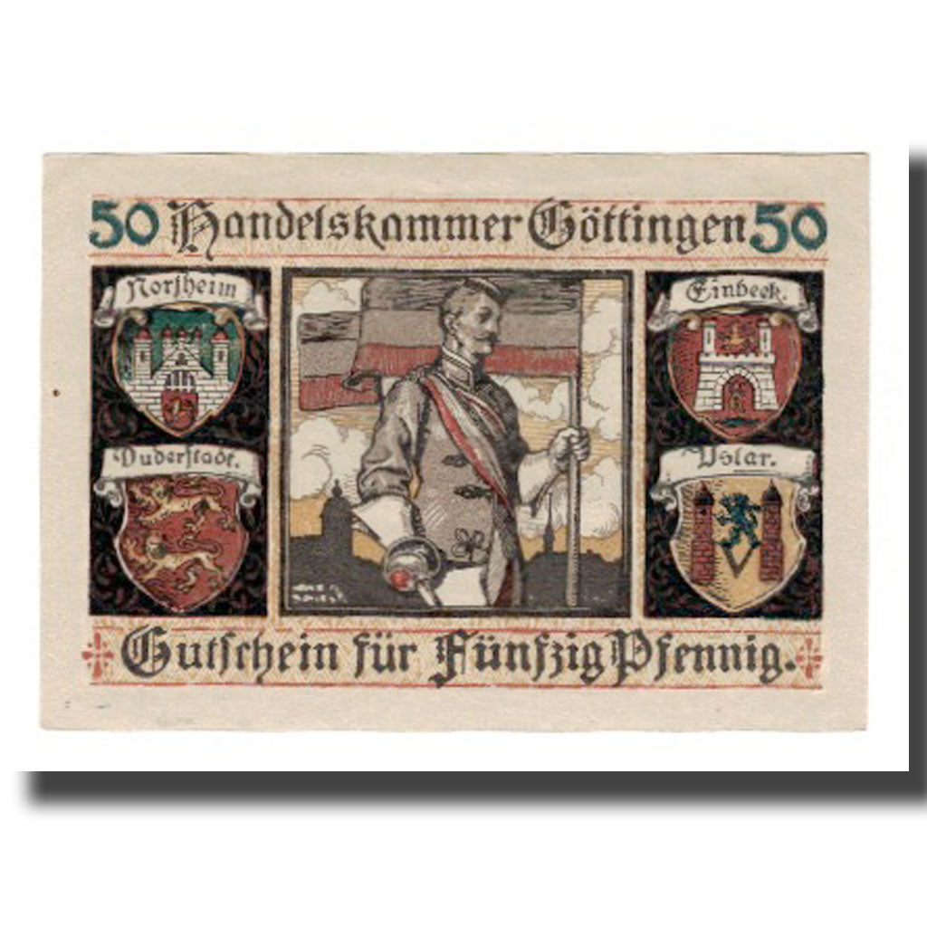 Banconote, Germania, Göttingen Handelskammer, 50 Pfennig, personnage 7, Undated