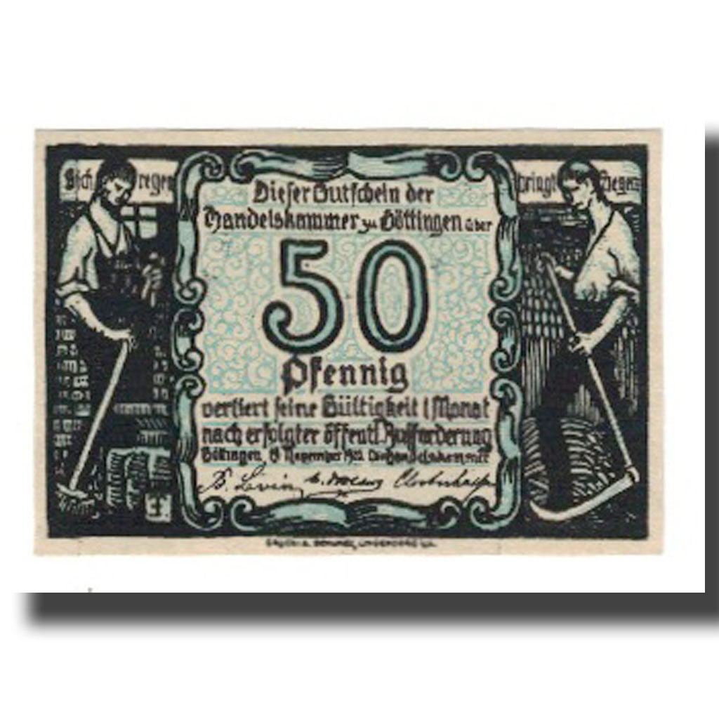 Banconote, Germania, Göttingen Handelskammer, 50 Pfennig, Blason, 1920