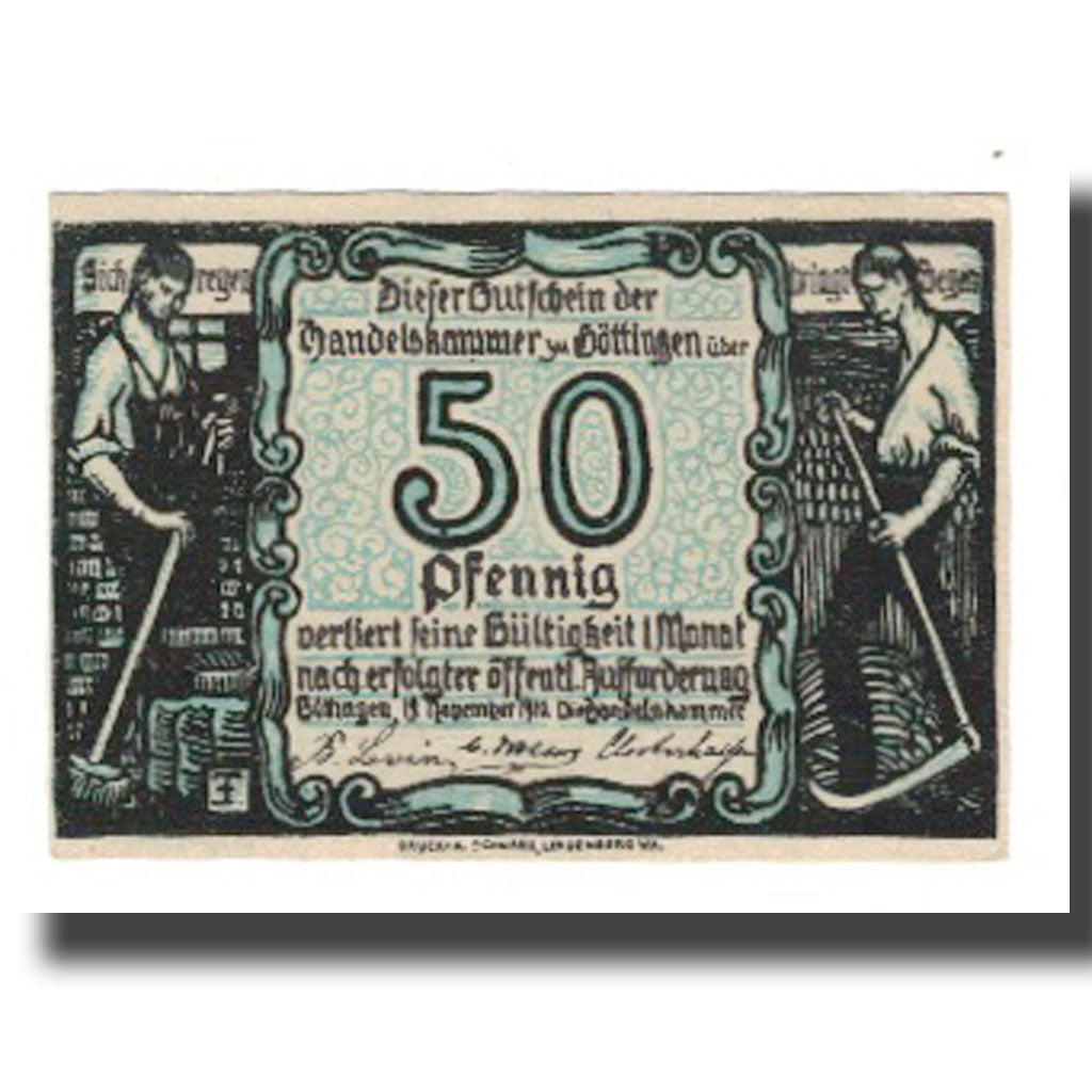 Banconote, Germania, Göttingen Handelskammer, 50 Pfennig, Blason 1, 1920