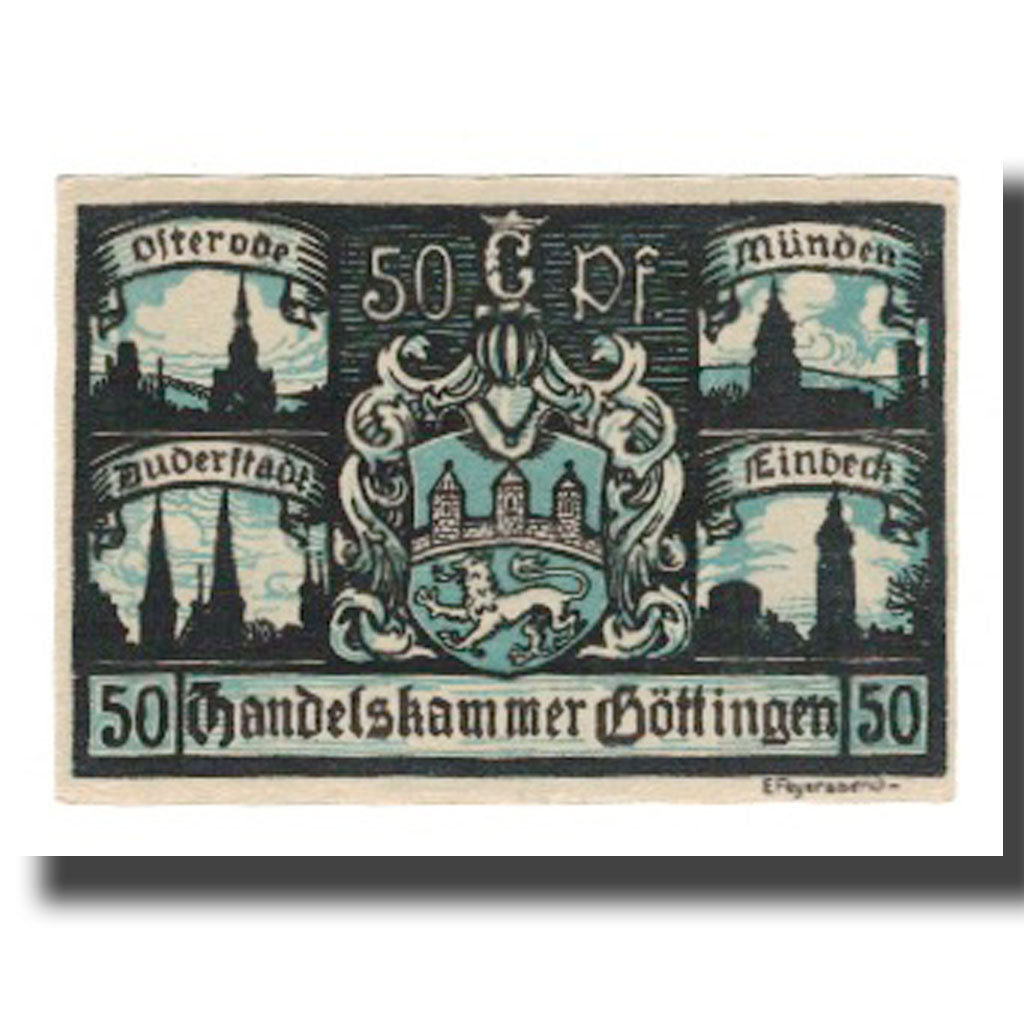 Banconote, Germania, Göttingen Handelskammer, 50 Pfennig, Blason 1, 1920