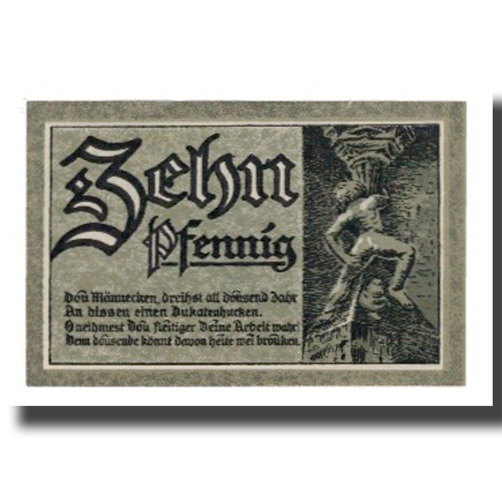 Banconote, Germania, Goslar Stadt, 10 Pfennig, personnage, 1920, 1920-06-01