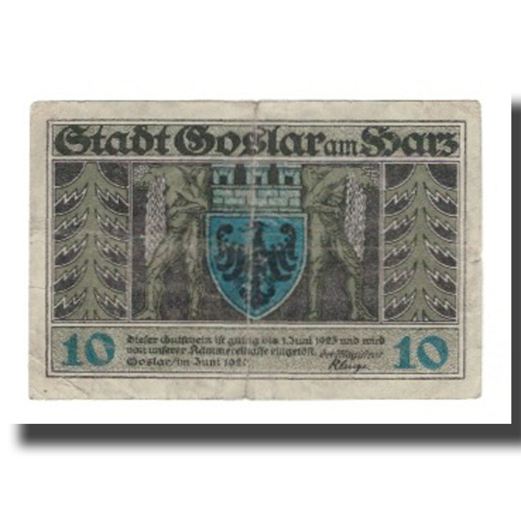 Geldschein, Deutschland, Goslar Stadt, 10 Pfennig, personnage 2, 1920