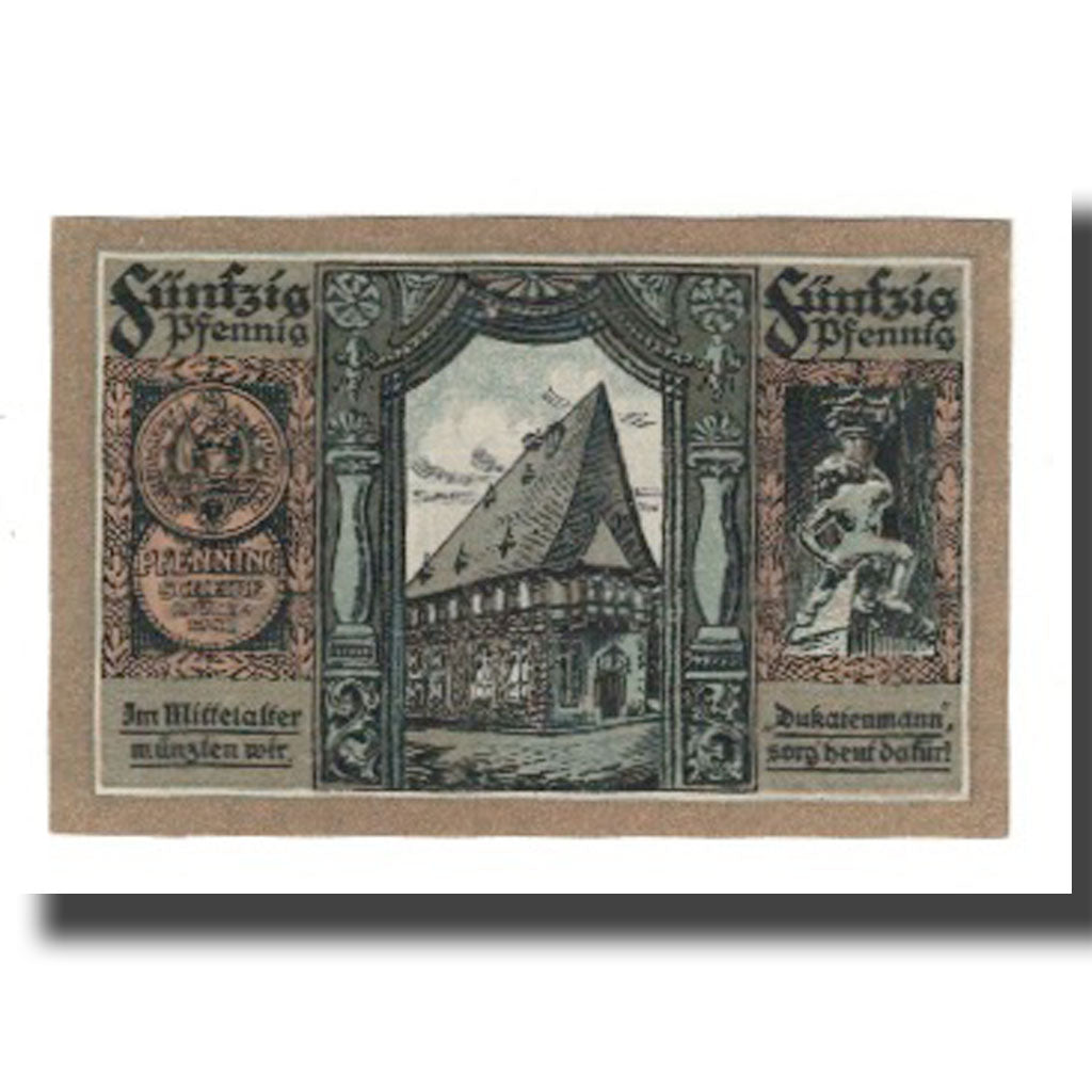 Biljet, Duitsland, Goslar Stadt, 50 Pfennig, Batiment, 1920, 1920-06-01, SUP