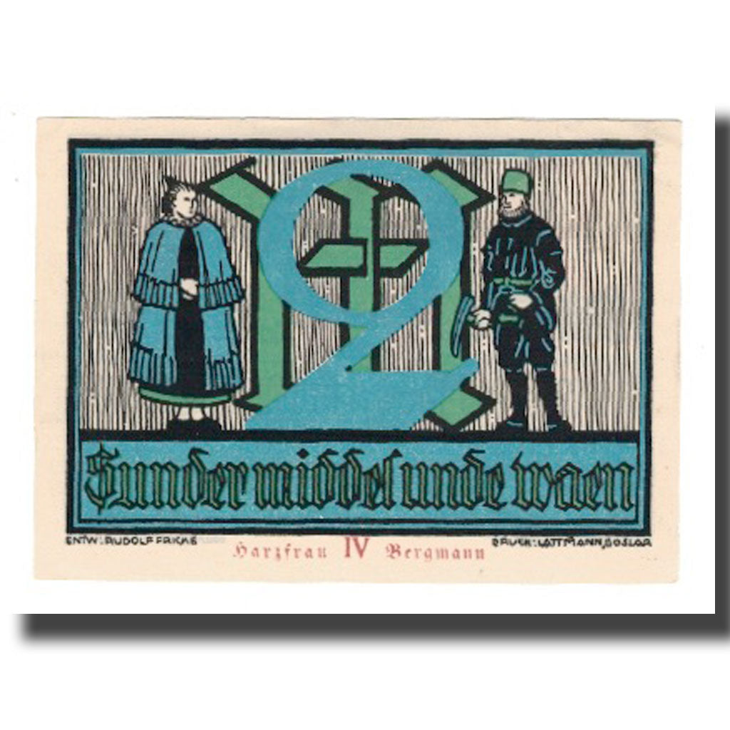 Banconote, Germania, Goslar Stadt, 2 Mark, personnage 1, 1922, 1922-07-02, SPL-