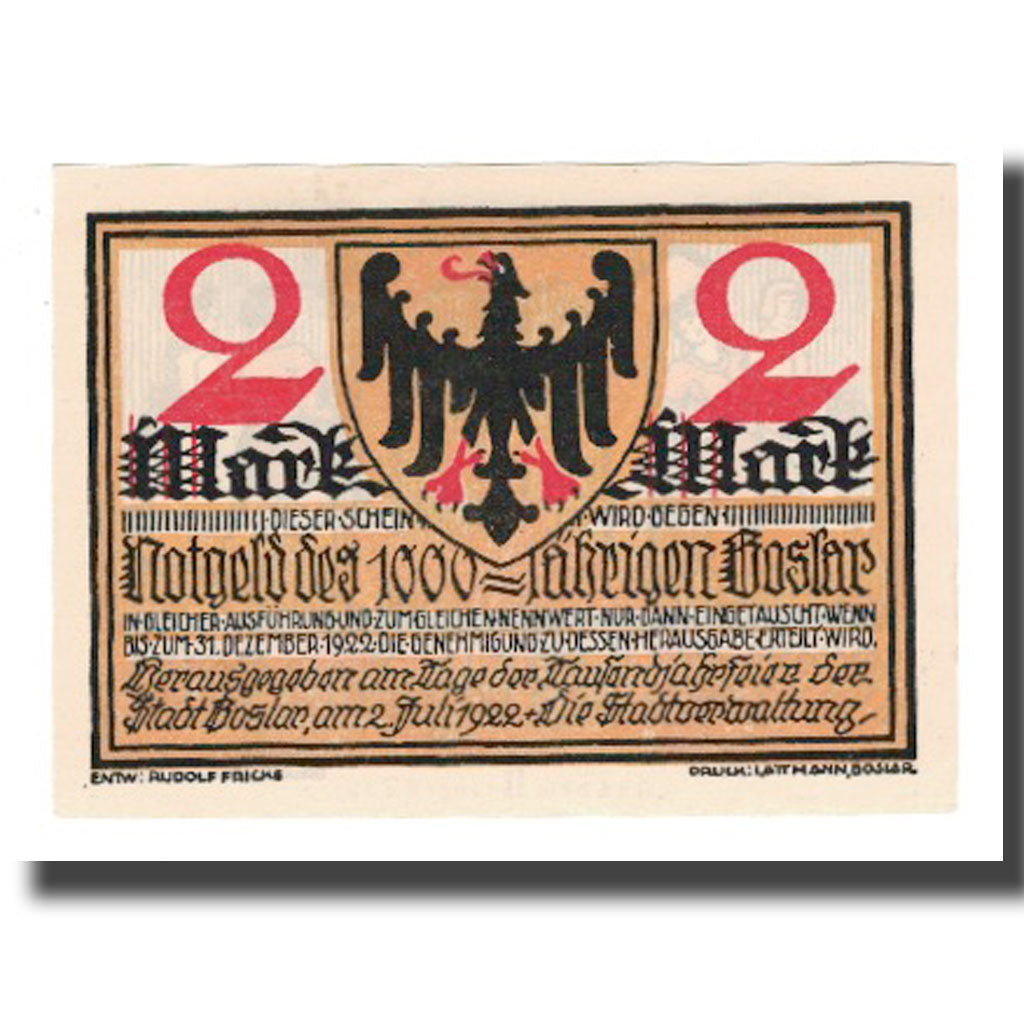 Banconote, Germania, Goslar Stadt, 2 Mark, personnage 4, 1922, 1922-07-02, SPL-
