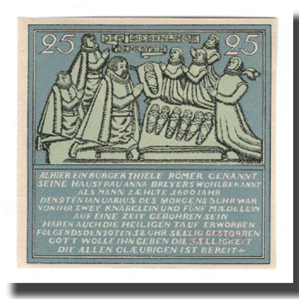 Nota, Alemanha, Hameln Stadt, 25 Pfennig, personnage 1, 1921, 1921-06-01