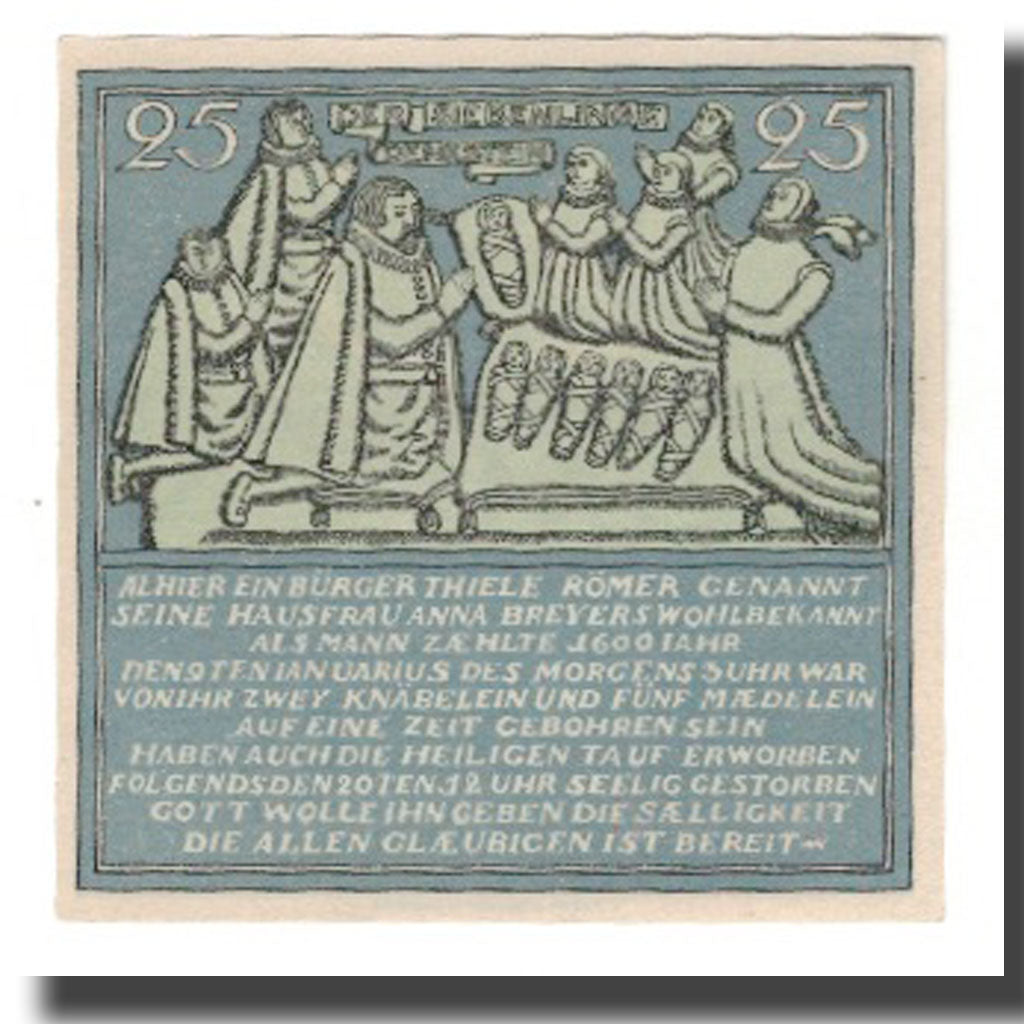 Biljet, Duitsland, Hameln Stadt, 25 Pfennig, personnage 2, 1921, 1921-06-01