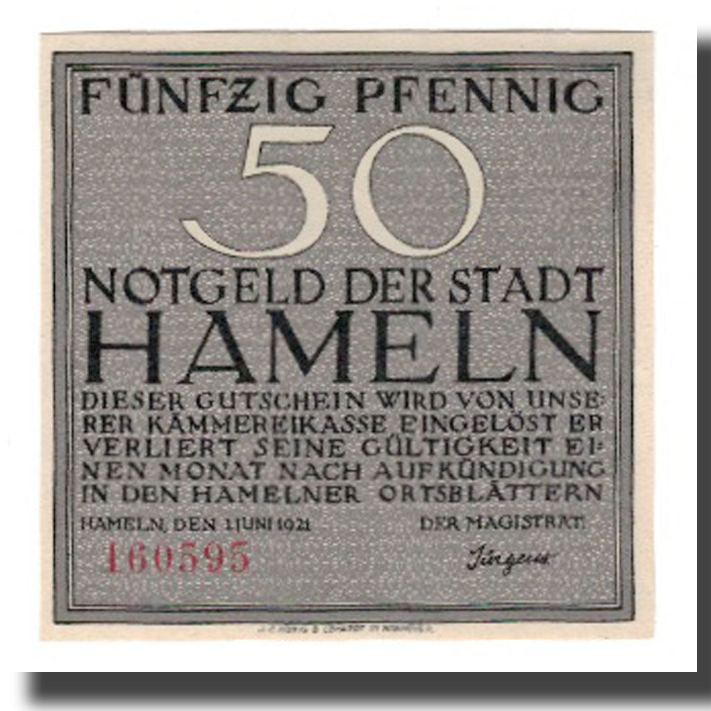 Banknote, Germany, Hameln Stadt, 50 Pfennig, personnage 1, 1921, 1921-06-01