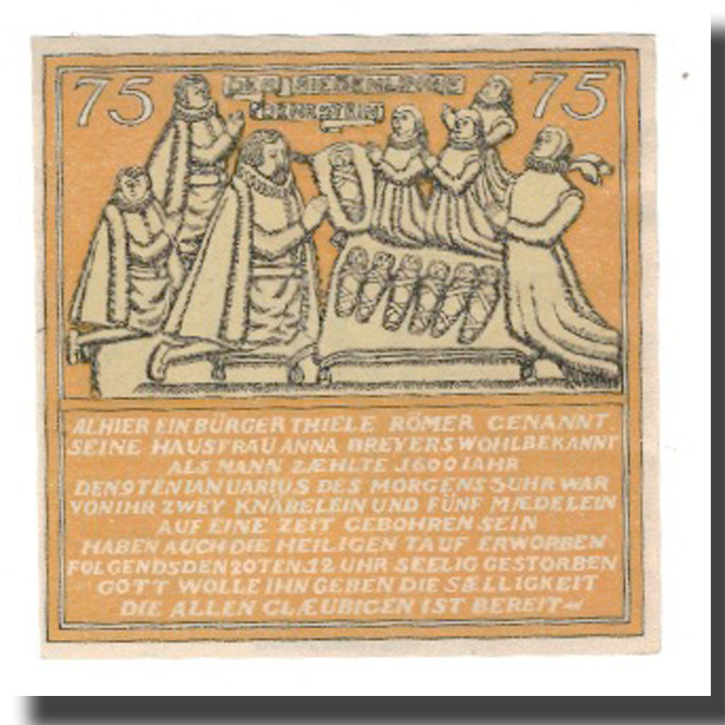 Banconote, Germania, Hameln Stadt, 75 Pfennig, personnage, 1921, 1921-06-01