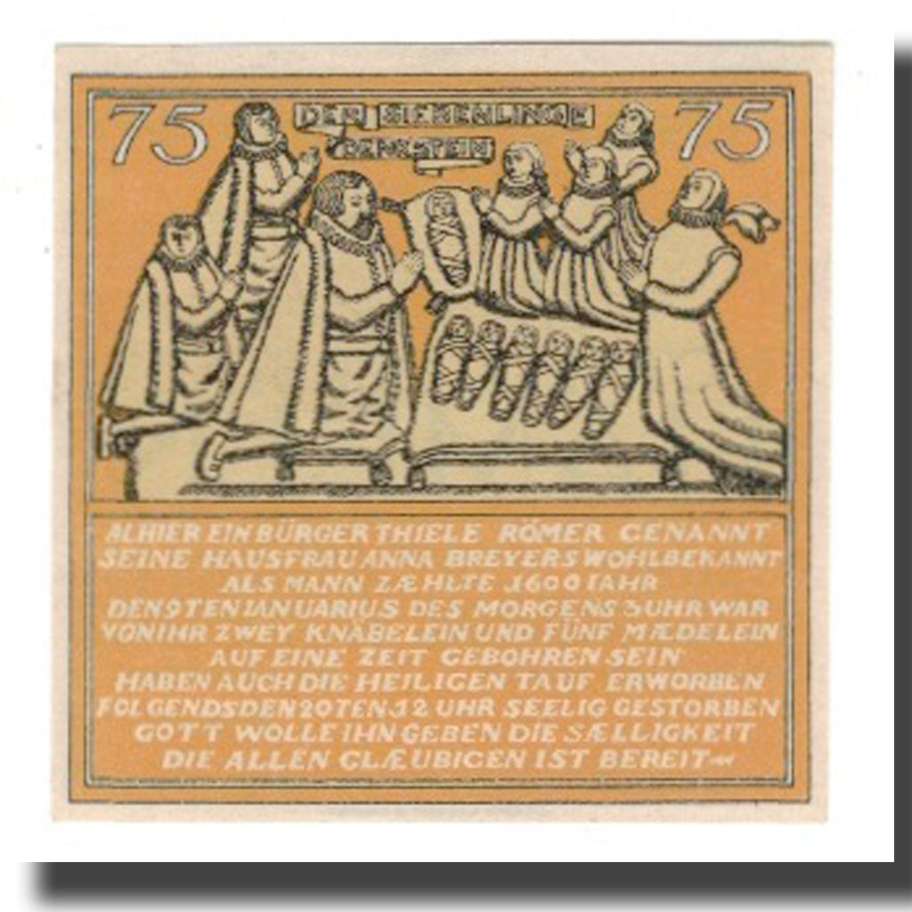 Biljet, Duitsland, Hameln Stadt, 75 Pfennig, personnage 1, 1921, 1921-06-01