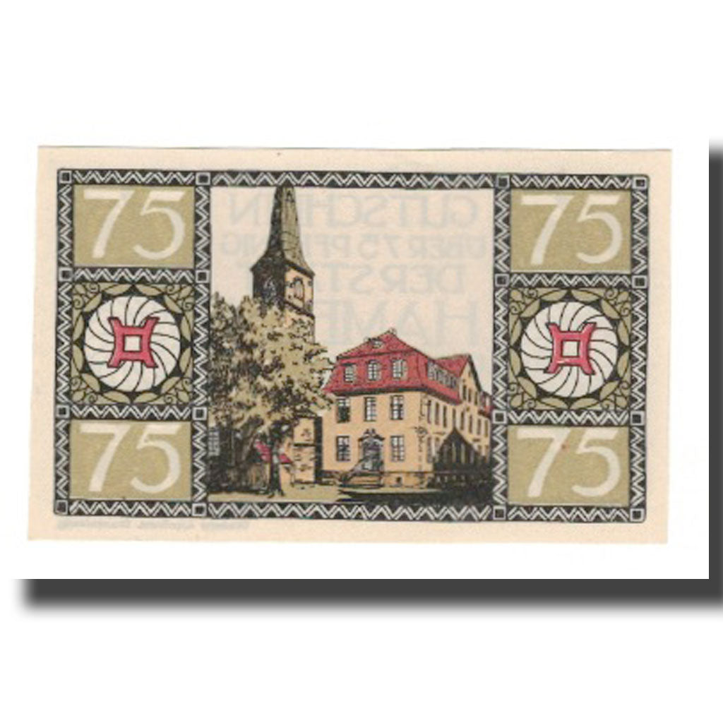 Nota, Alemanha, Hameln Stadt, 75 Pfennig, Eglise, 1921, 1921-09-01, AU(55-58)