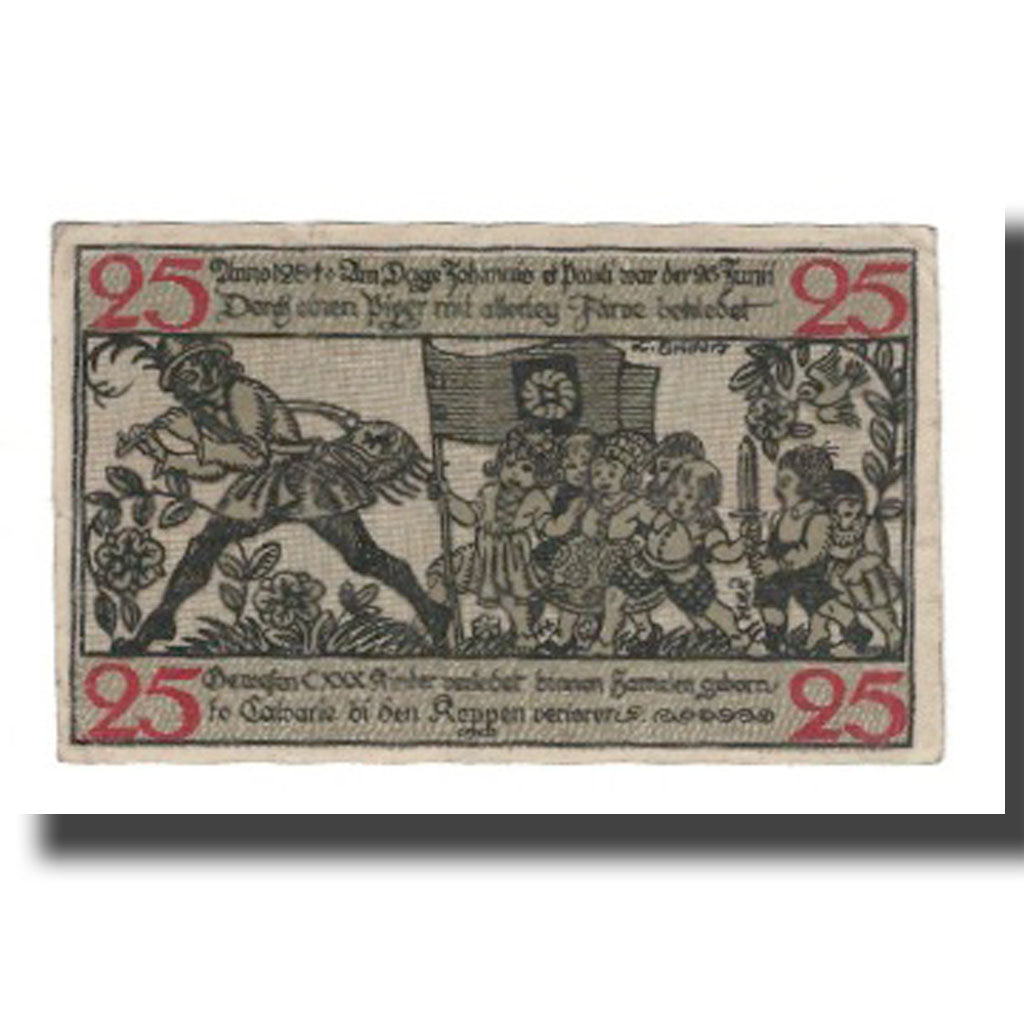 Banconote, Germania, Hameln Stadt, 25 Pfennig, personnage 5, 1918, 1918-07-01