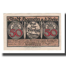 Geldschein, Deutschland, Hameln Stadt, 50 Pfennig, personnage 2, 1918