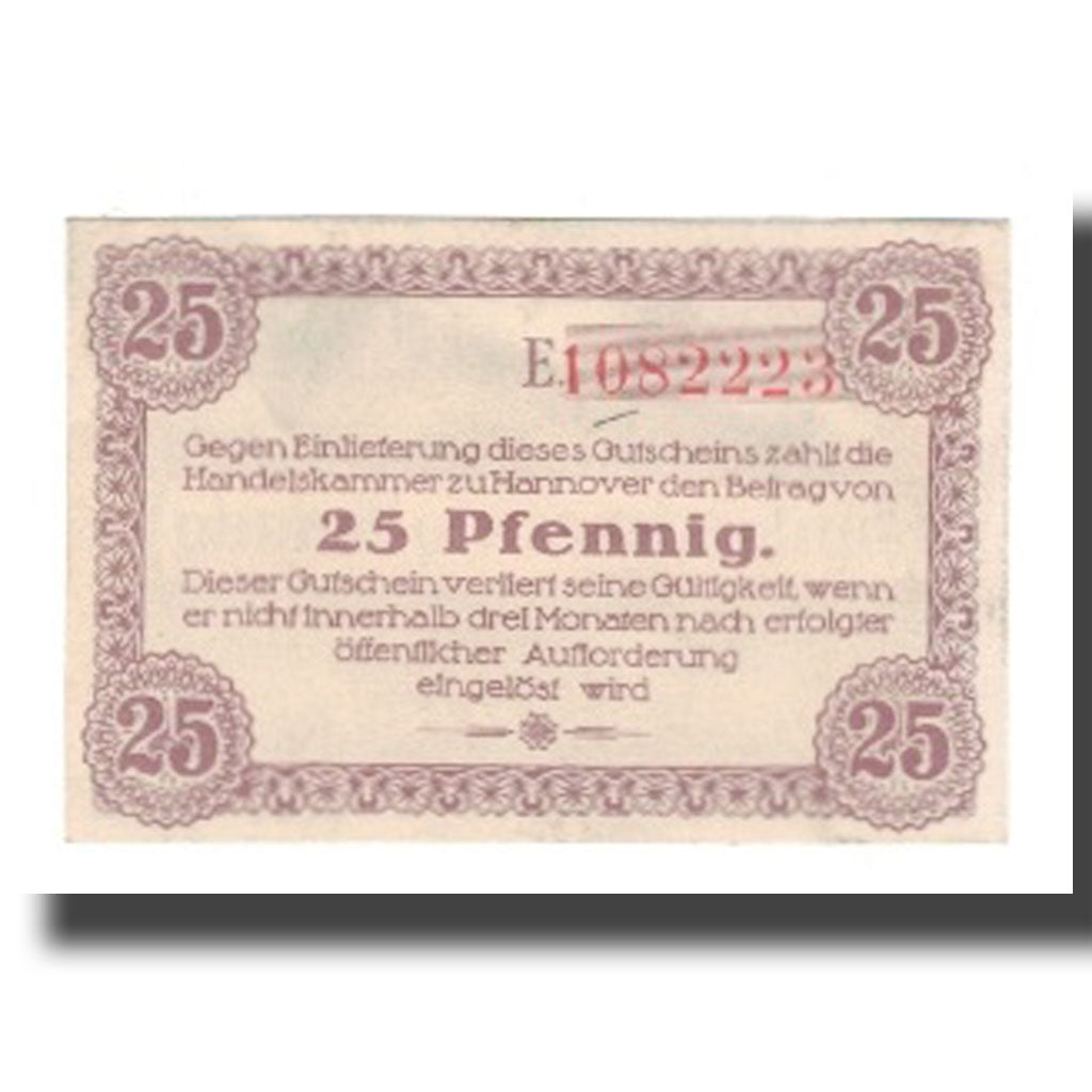 Banknote, Germany, Hannover Handelskammer, 25 Pfennig, Texte 7, 1919