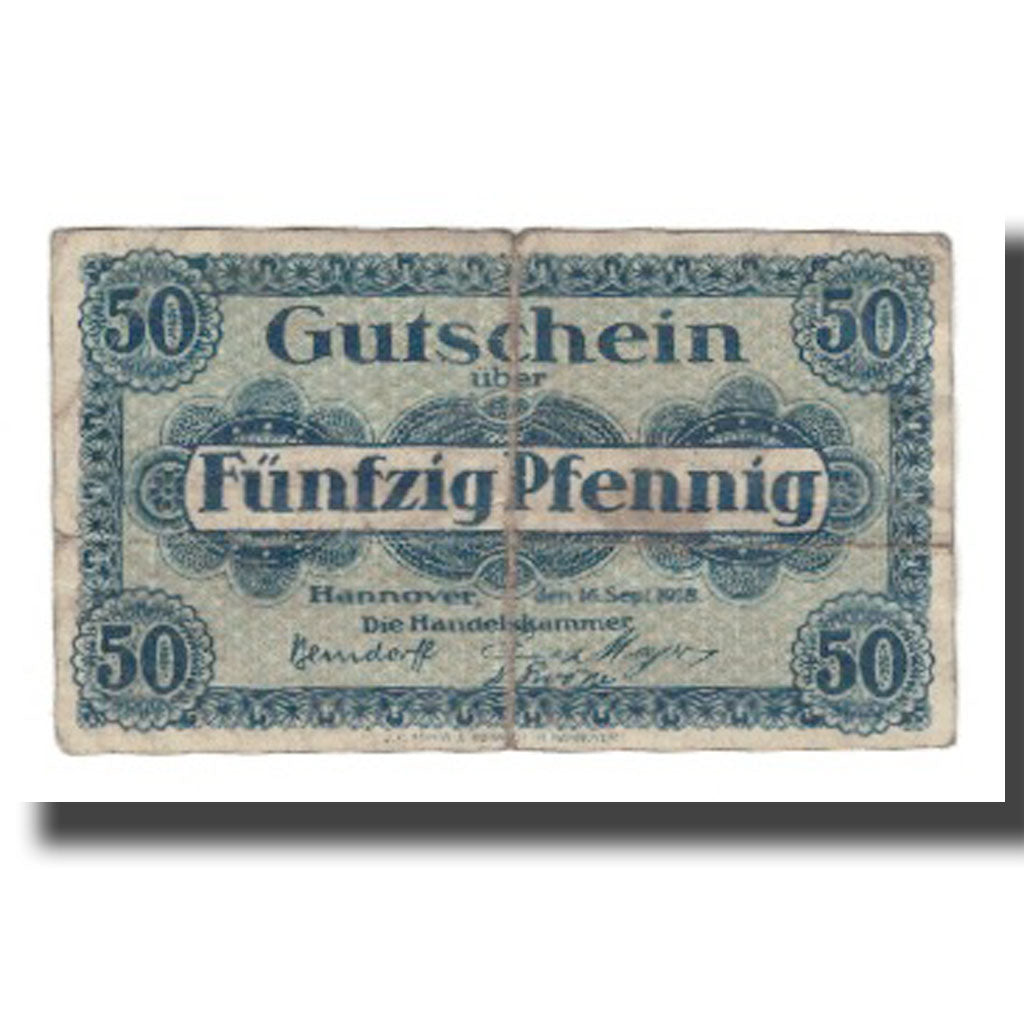 Banknote, Germany, Hannover Handelskammer, 50 Pfennig, texte 1, 1919