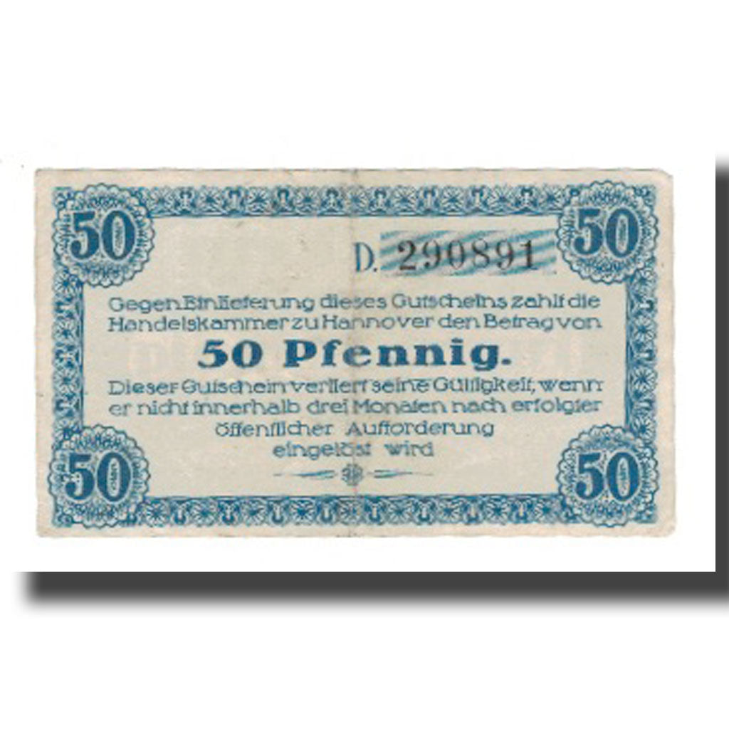 Biljet, Duitsland, Hannover Handelskammer, 50 Pfennig, Texte  5, 1919