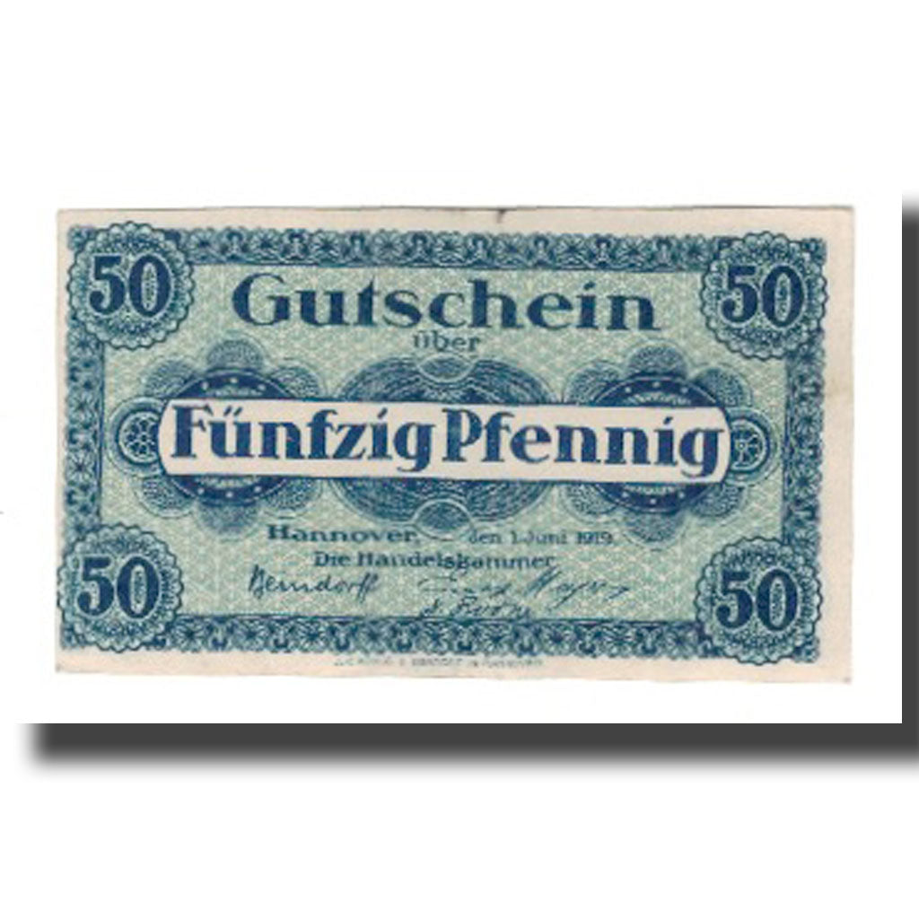 Banknote, Germany, Hannover Handelskammer, 50 Pfennig, Texte 9, 1919