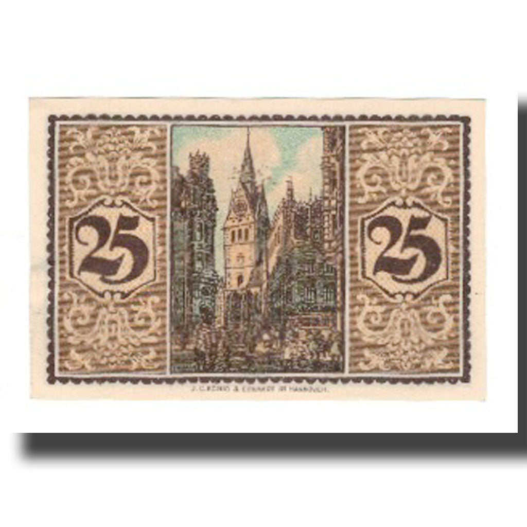 Banconote, Germania, Hannover Handelskammer, 25 Pfennig, rue 1, 1921