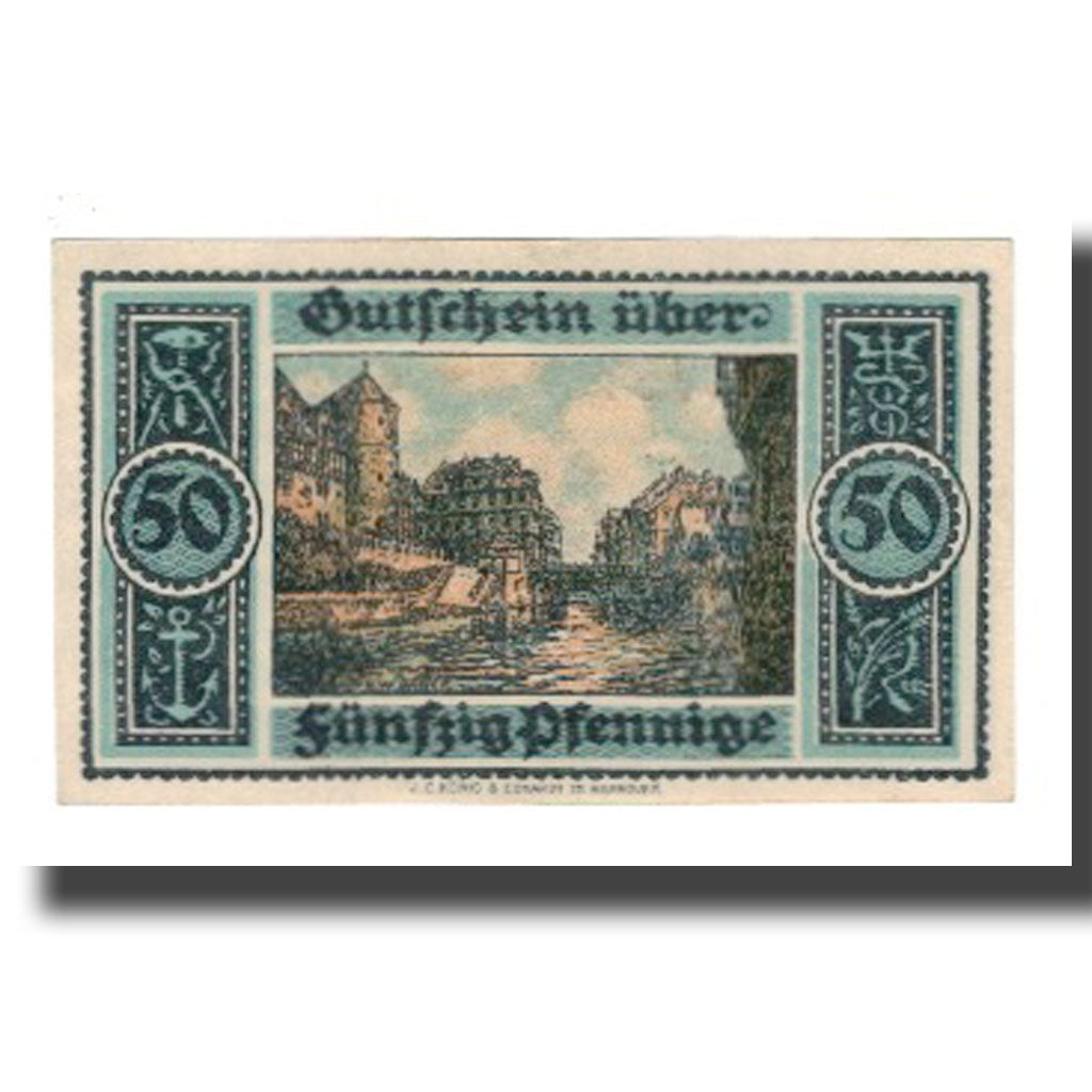 Banknote, Germany, Hannover Handelskammer, 50 Pfennig, village, 1921