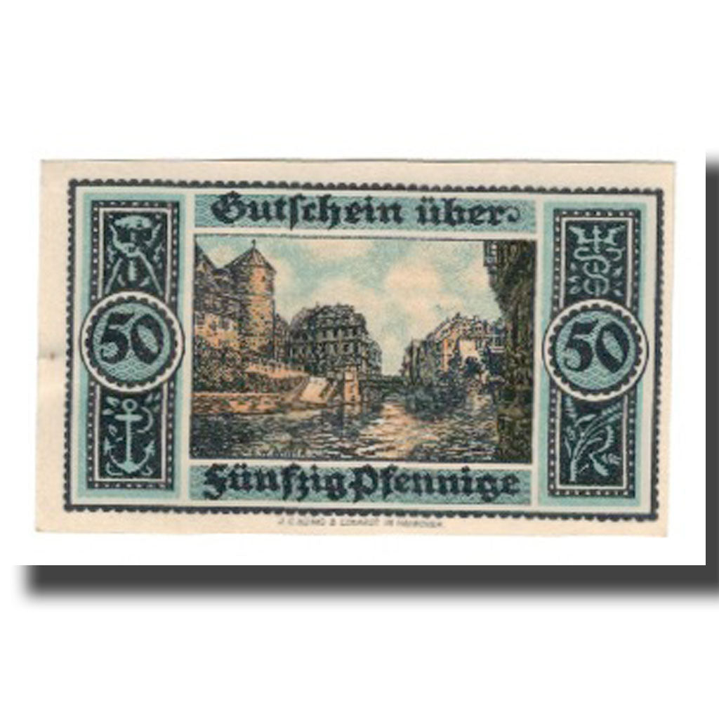 Banconote, Germania, Hannover Handelskammer, 50 Pfennig, village 1, 1921