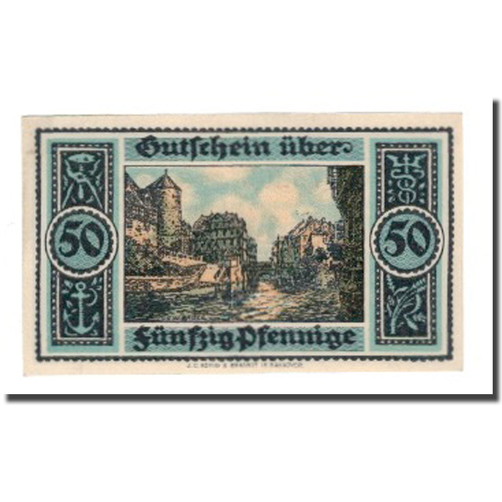 Banconote, Germania, Hannover Handelskammer, 50 Pfennig, village 2, 1921