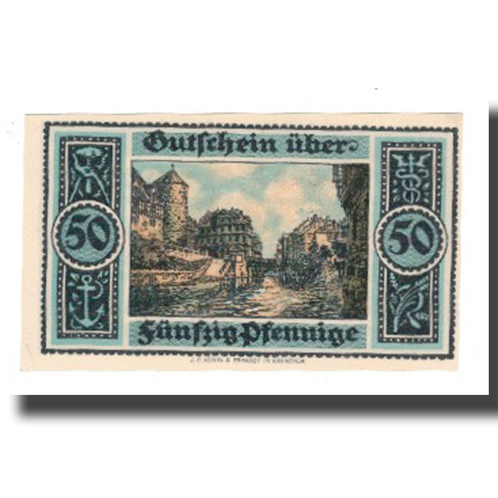Banconote, Germania, Hannover Handelskammer, 50 Pfennig, Village 3, 1921