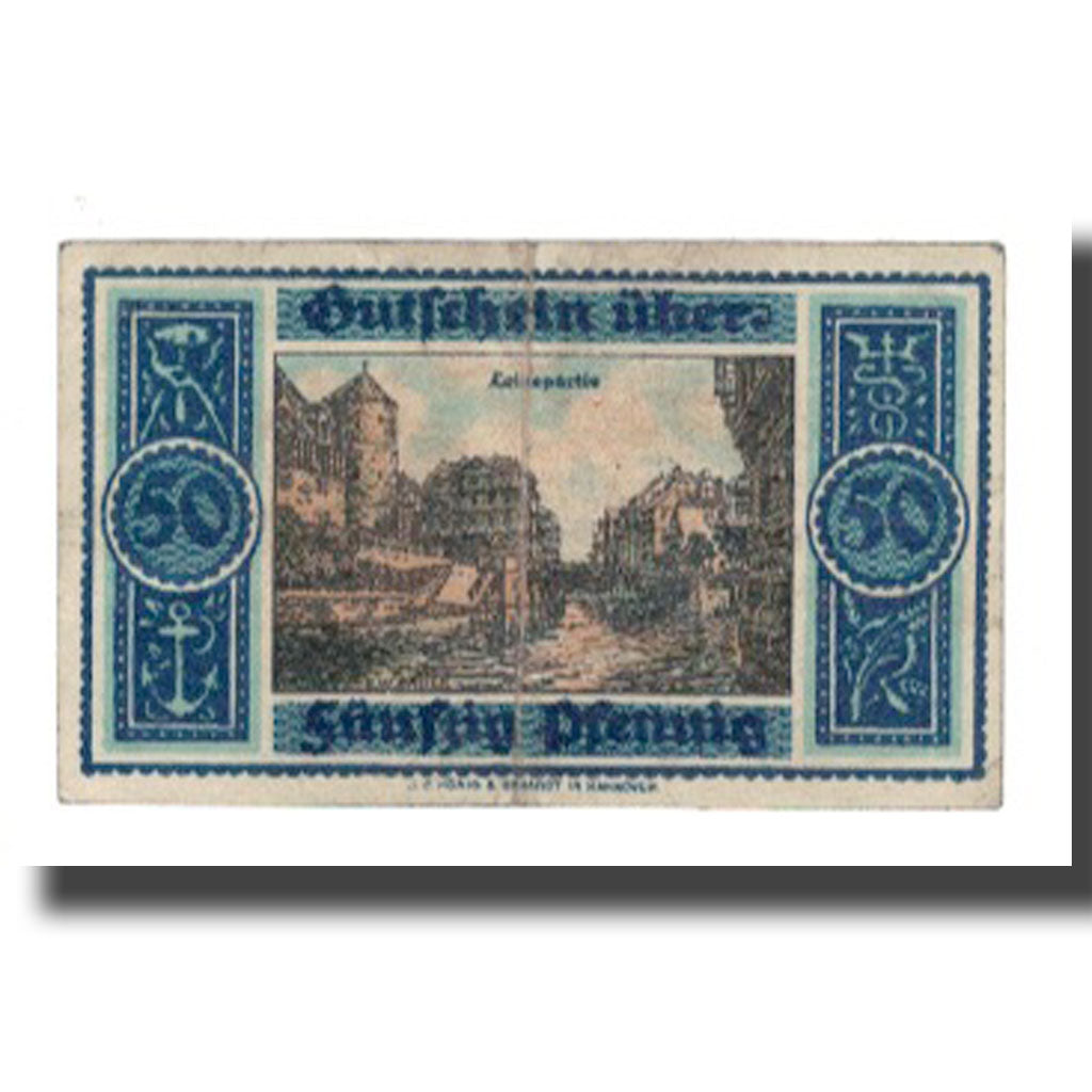 Banconote, Germania, Hannover Handelskammer, 50 Pfennig, Village 6, 1921