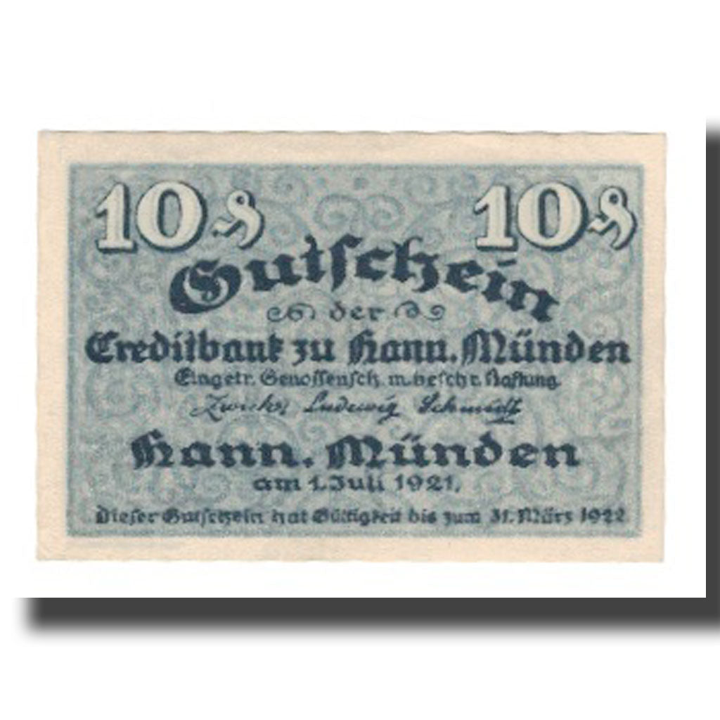 Banconote, Germania, Hann. Münden Creditbank e.G.m.b.H., 10 Pfennig, Cherubins