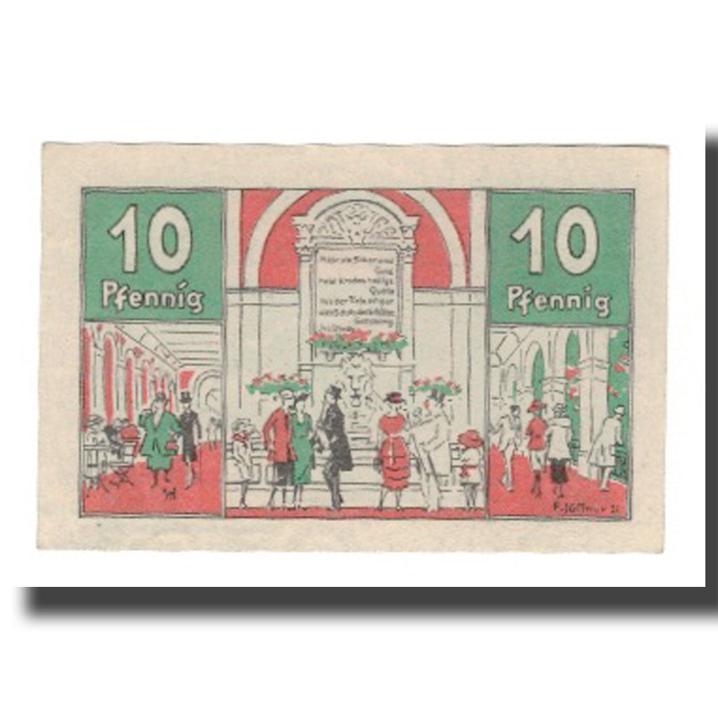 Biljet, Duitsland, Harzburg, Bad Stadt, 10 Pfennig, personnage, 1922