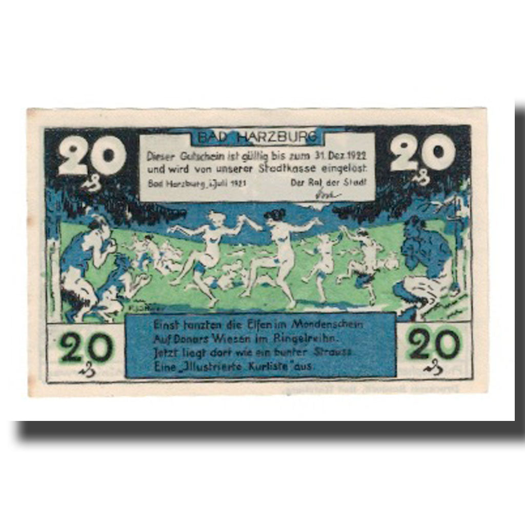 Banknote, Germany, Harzburg, Bad Stadt, 20 Pfennig, personnage 3, 1922