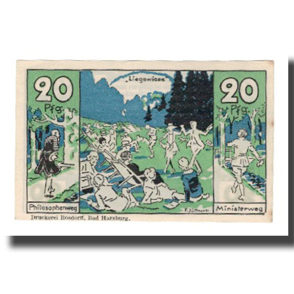 Banknote, Germany, Harzburg, Bad Stadt, 20 Pfennig, personnage 3, 1922