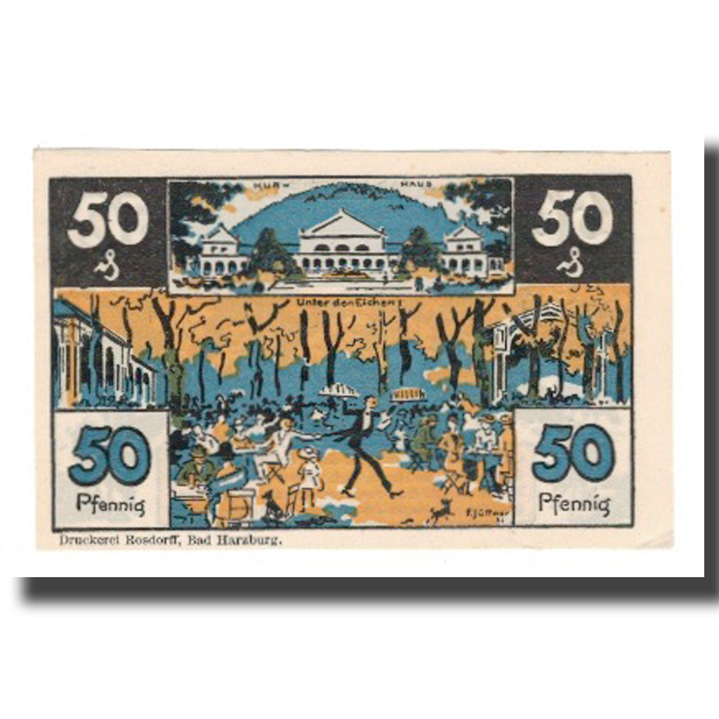 Geldschein, Deutschland, Harzburg, Bad Stadt, 50 Pfennig, personnage 4, 1922