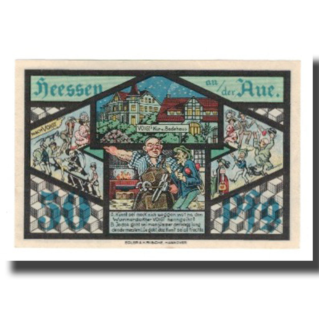 Banconote, Germania, Heessen bei Eilsen Gemeinde, 50 Pfennig, personnage 2
