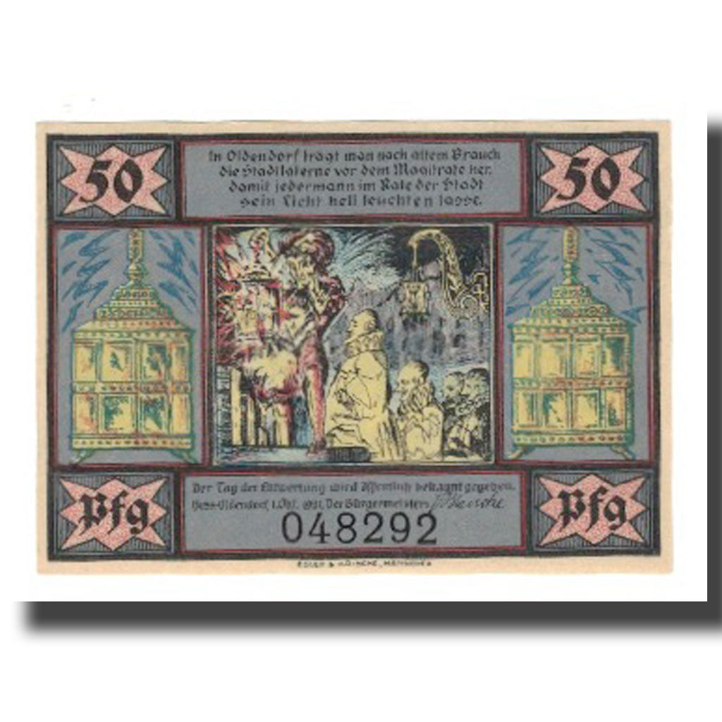 Banconote, Germania, Hessisch Oldendorf Stadt, 50 Pfennig, personnage 1, 1921