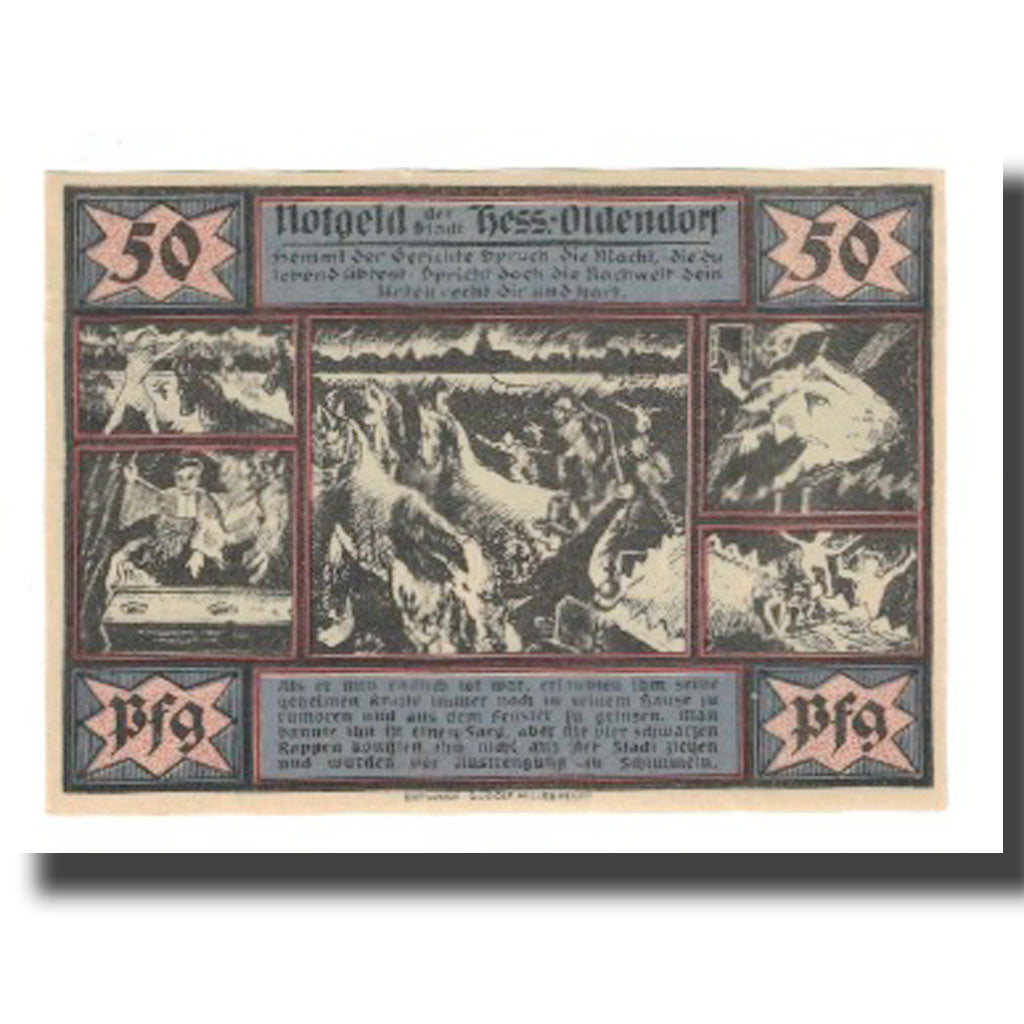 Banconote, Germania, Hessisch Oldendorf Stadt, 50 Pfennig, personnage 1, 1921