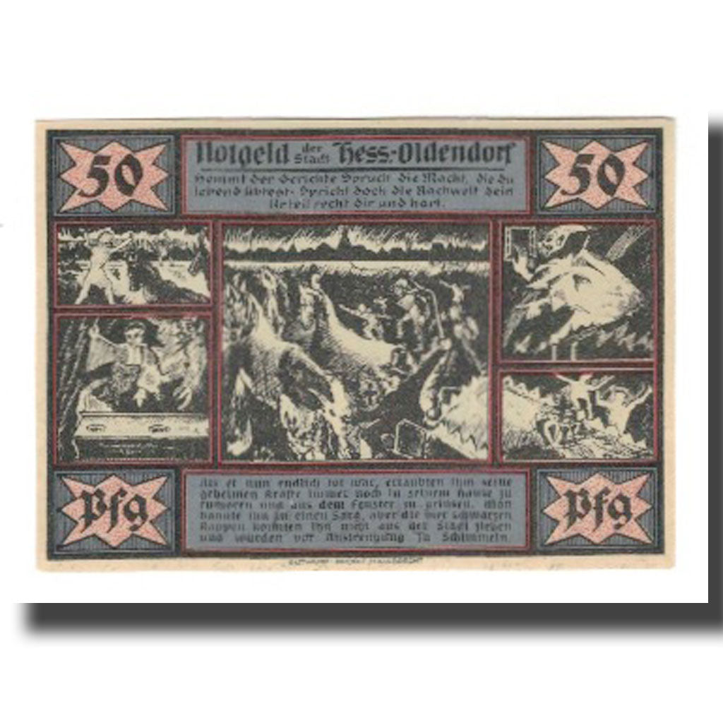 Banconote, Germania, Hessisch Oldendorf Stadt, 50 Pfennig, personnage 2, 1921