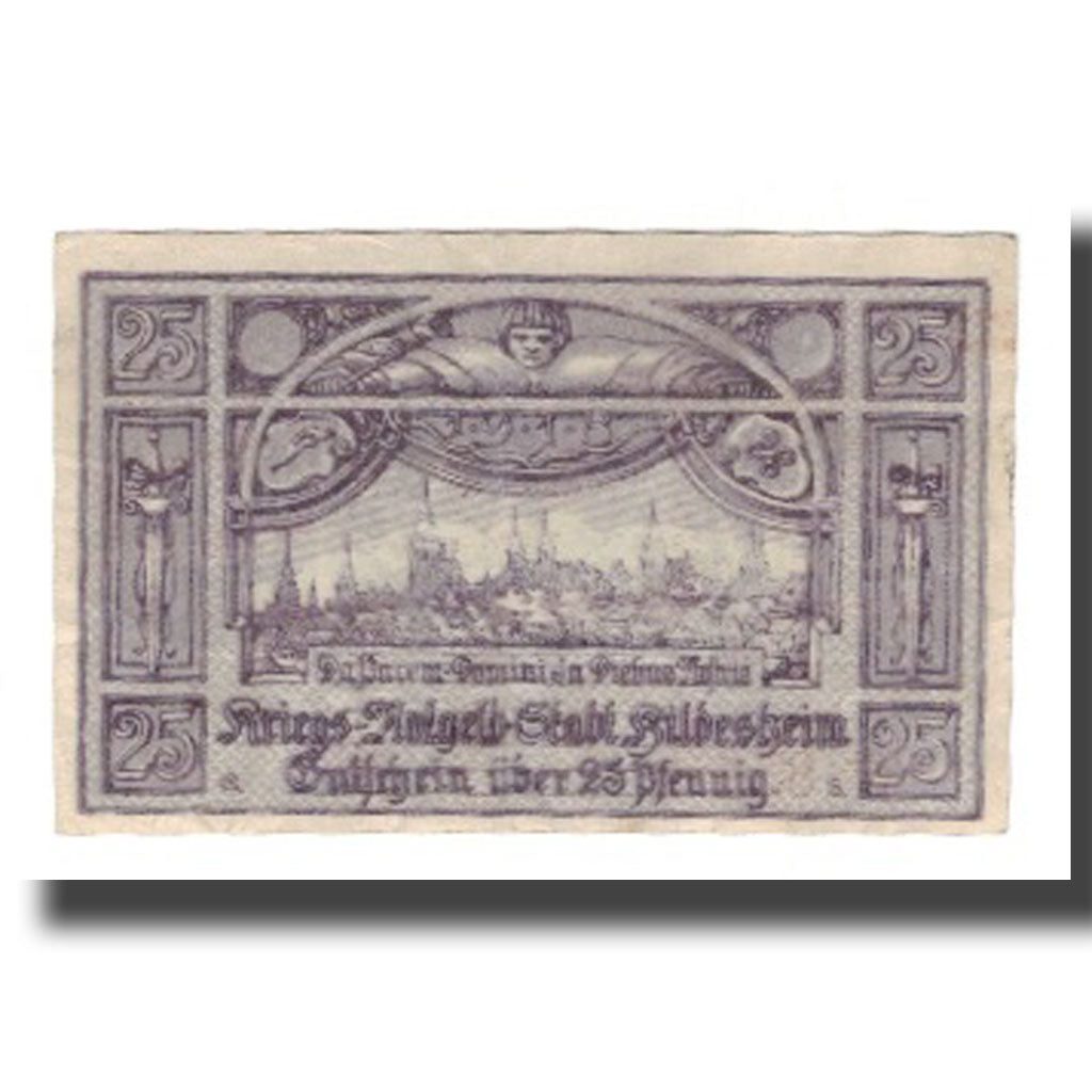 Banknote, Germany, Hildesheim Stadt, 25 Pfennig, paysage, 1919, 1919-02-01