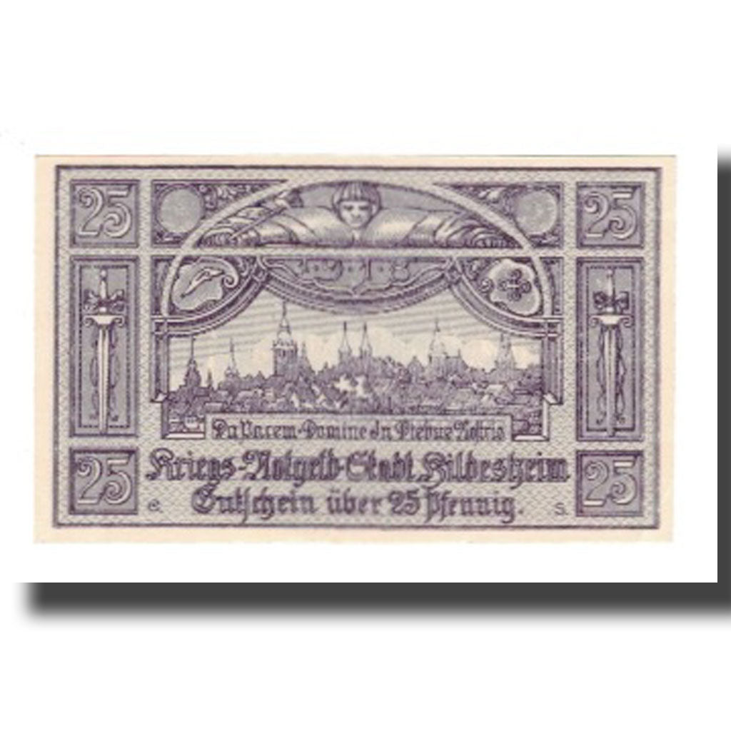 Banconote, Germania, Hildesheim Stadt, 25 Pfennig, paysage 2, 1919, 1919-02-01