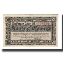 Banconote, Germania, Hildesheim Stadt, 50 Pfennig, rue, 1919, 1919-02-01, BB