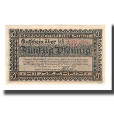 Banconote, Germania, Hildesheim Stadt, 50 Pfennig, rue 1, 1919, 1919-02-01