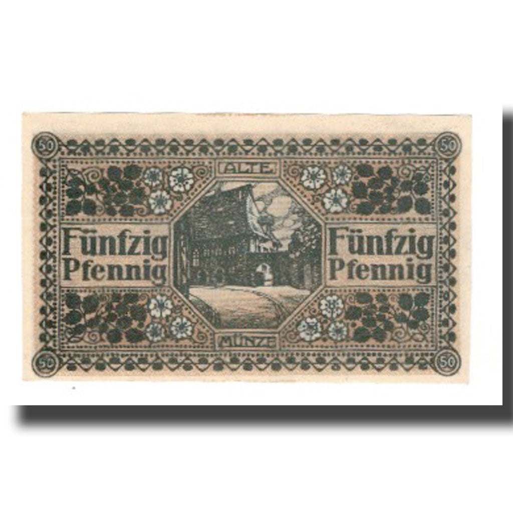 Banconote, Germania, Hildesheim Stadt, 50 Pfennig, rue 1, 1919, 1919-02-01