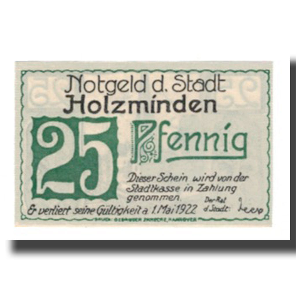 Banknote, Germany, Holzminden Stadt, 25 Pfennig, Eglise 1, 1922, 1922-05-01