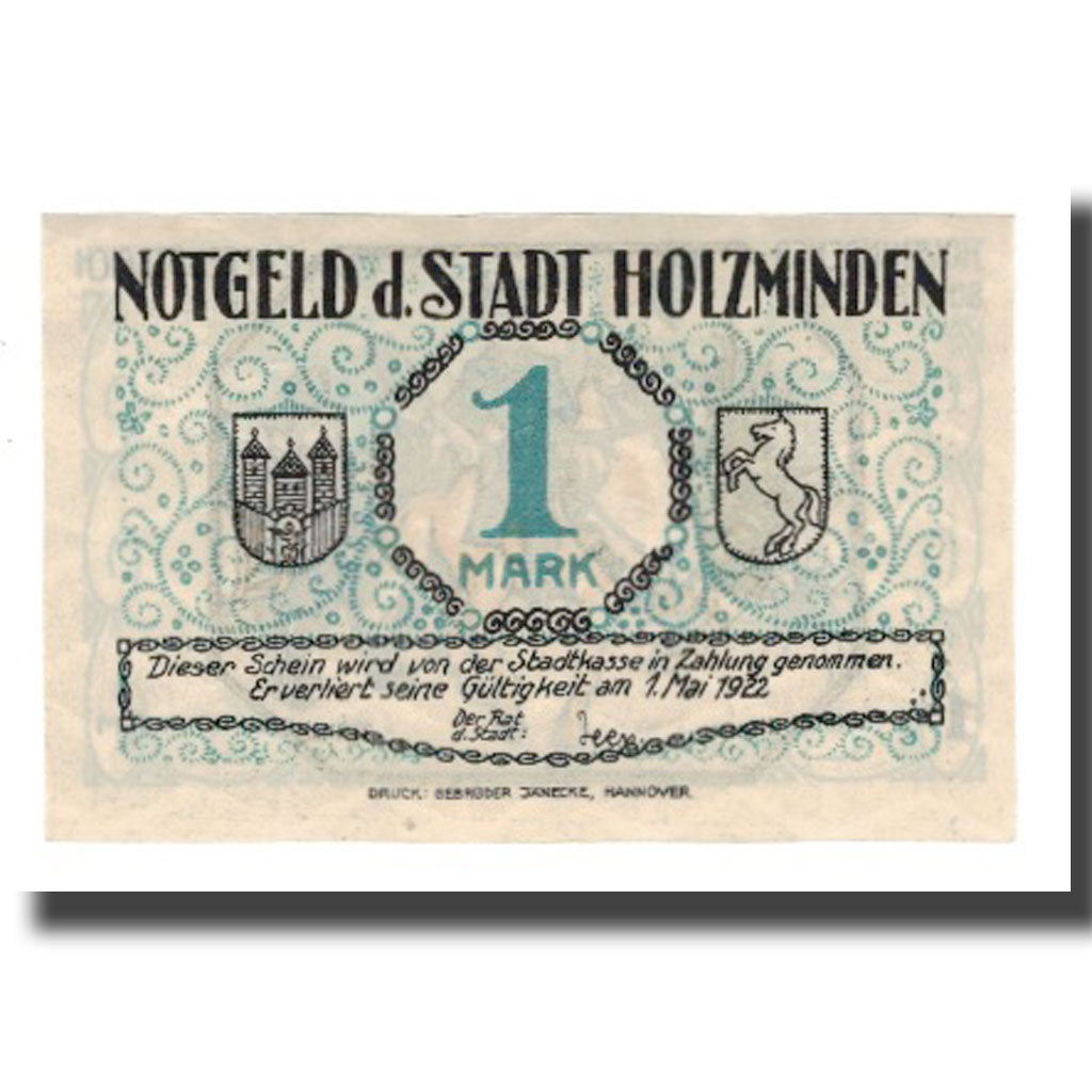 Banconote, Germania, Holzminden Stadt, 1 Mark, personnage, 1922, 1922-05-01
