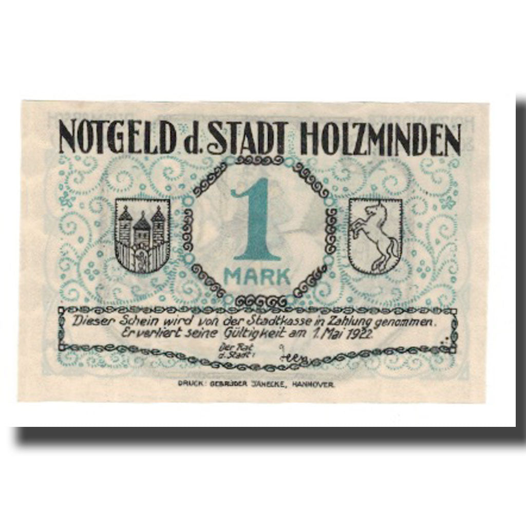 Banconote, Germania, Holzminden Stadt, 1 Mark, personnage 1, 1922, 1922-05-01