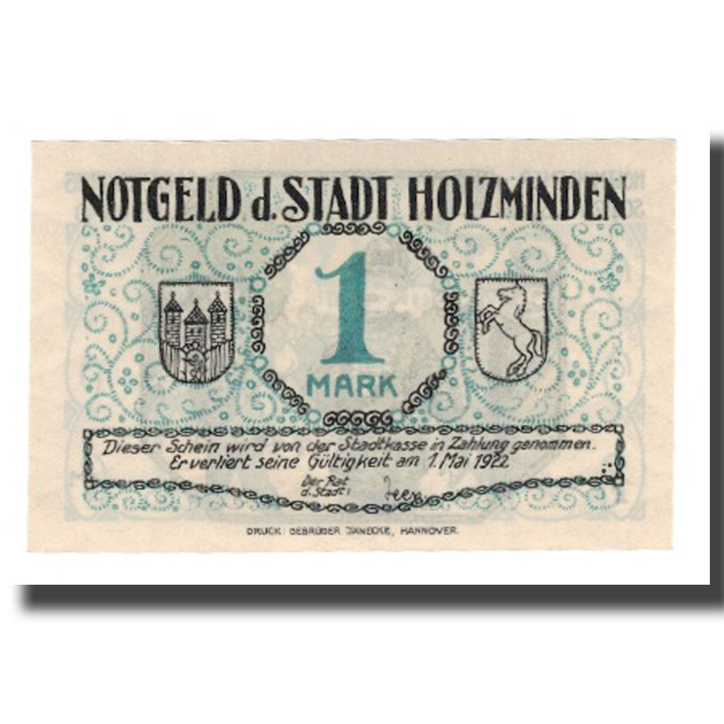 Banknote, Germany, Holzminden Stadt, 1 Mark, personnage 3, 1922, 1922-05-01