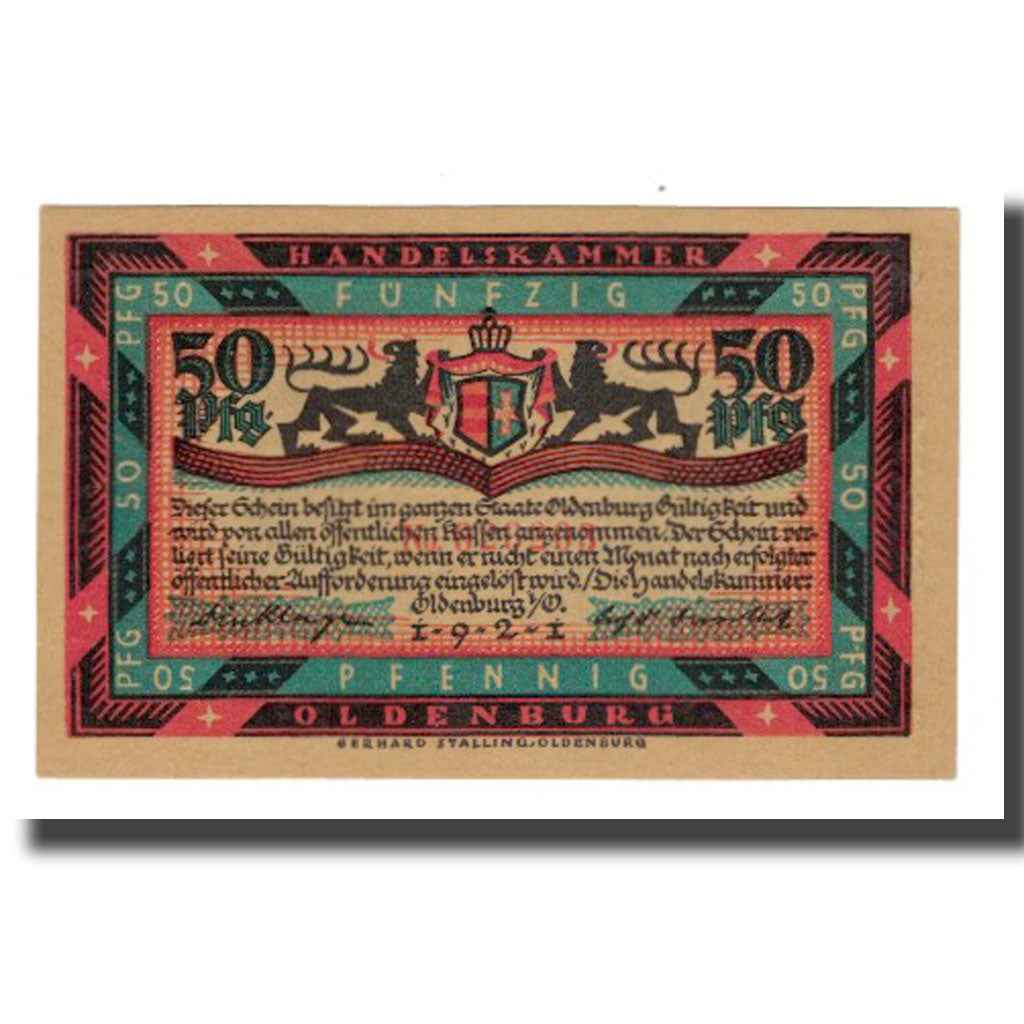 Banconote, Germania, Oldenburg i.O. Handelskammer, 50 Pfennig, personnage 3