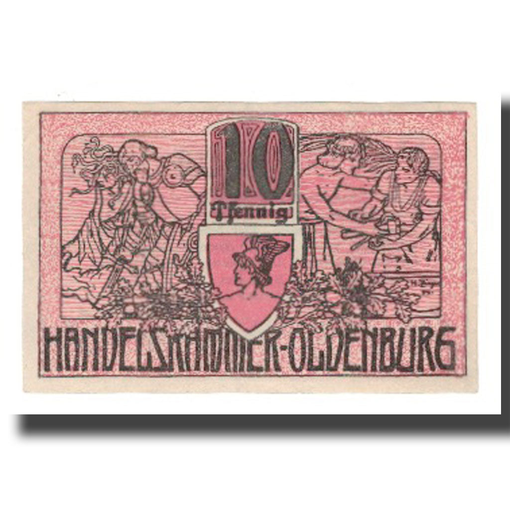 Banconote, Germania, Oldenburg Handelskammer, 10 Pfennig, Texte  5, 1918