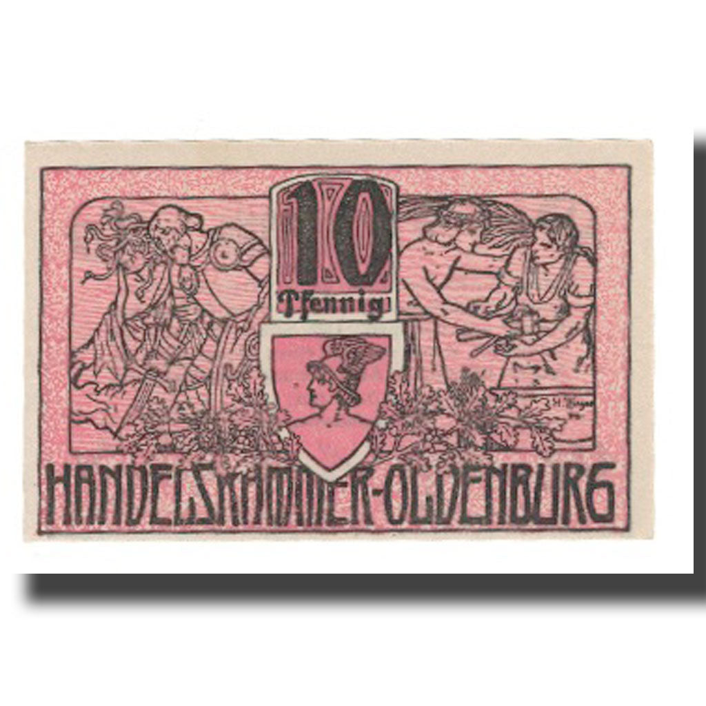 Banknote, Germany, Oldenburg Handelskammer, 10 Pfennig, texte 1, 1918