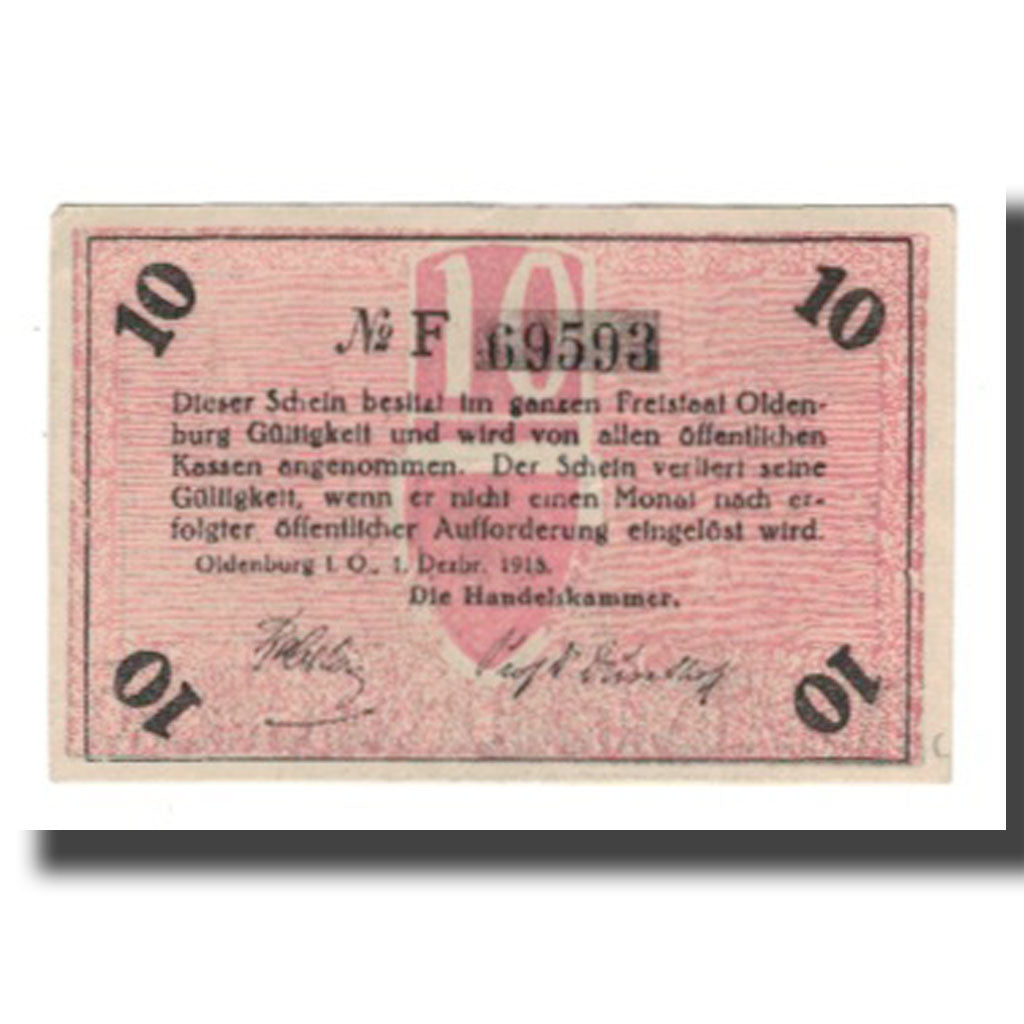 Banknote, Germany, Oldenburg Handelskammer, 10 Pfennig, Texte 2, 1918