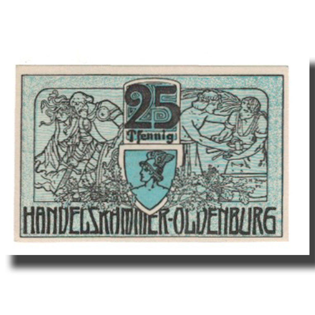 Banconote, Germania, Oldenburg Handelskammer, 25 Pfennig, Texte 3, 1918